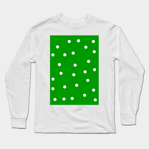 Polka Dots | Polka Dot Green and White | Artistic Design Long Sleeve T-Shirt by Gizi Zuckermann Art